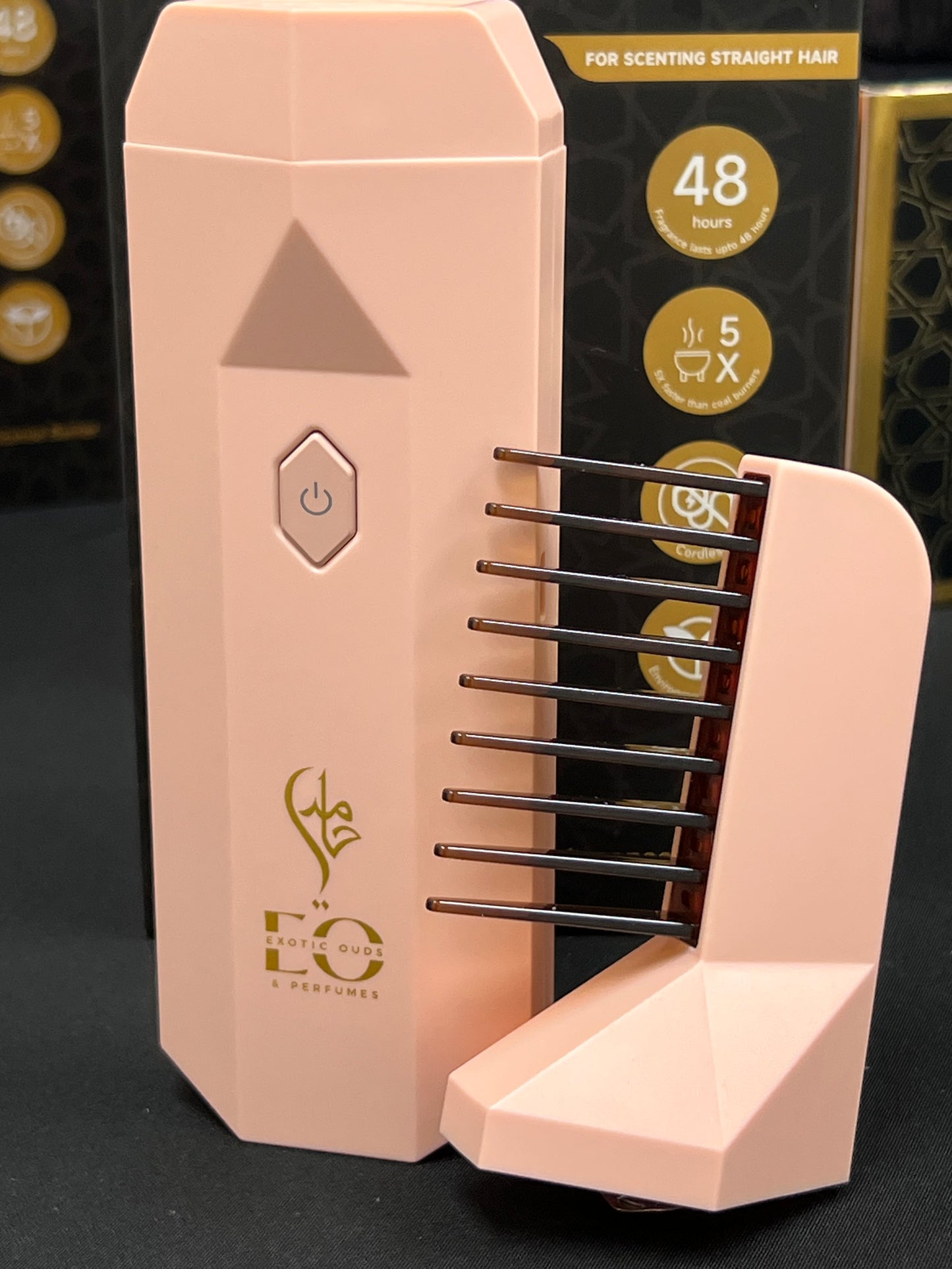 Portable Electric Hair Comb Mist-Pink