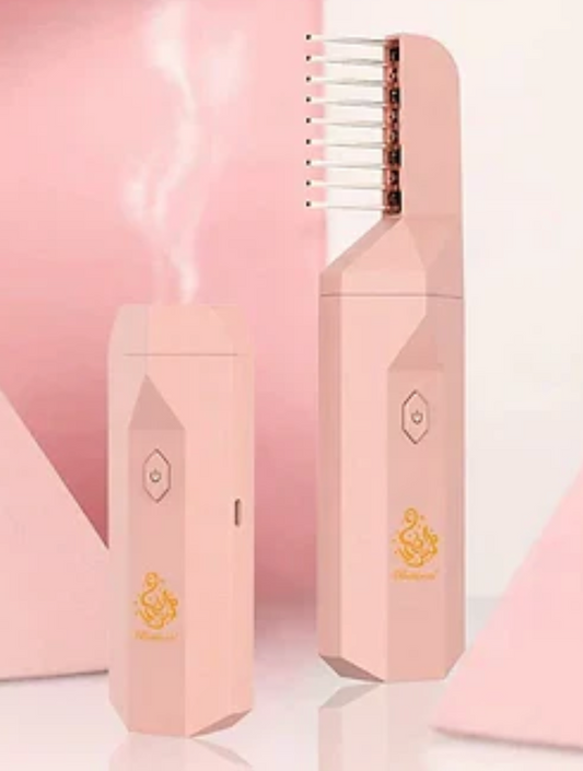Portable Electric Hair Comb Mist-Pink